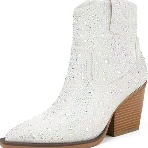 White sparkly boots
